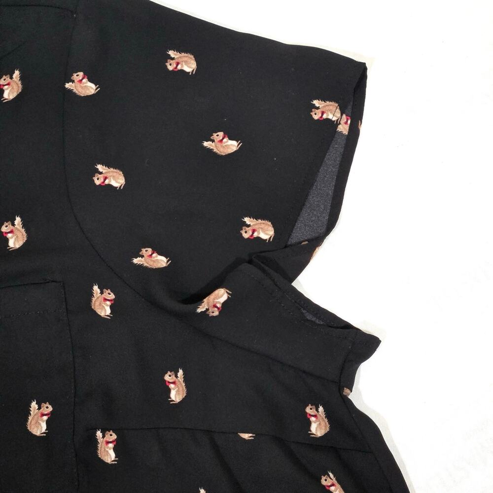 Torrid Black Top With Squirrel Pattern. Size 5 - image 7